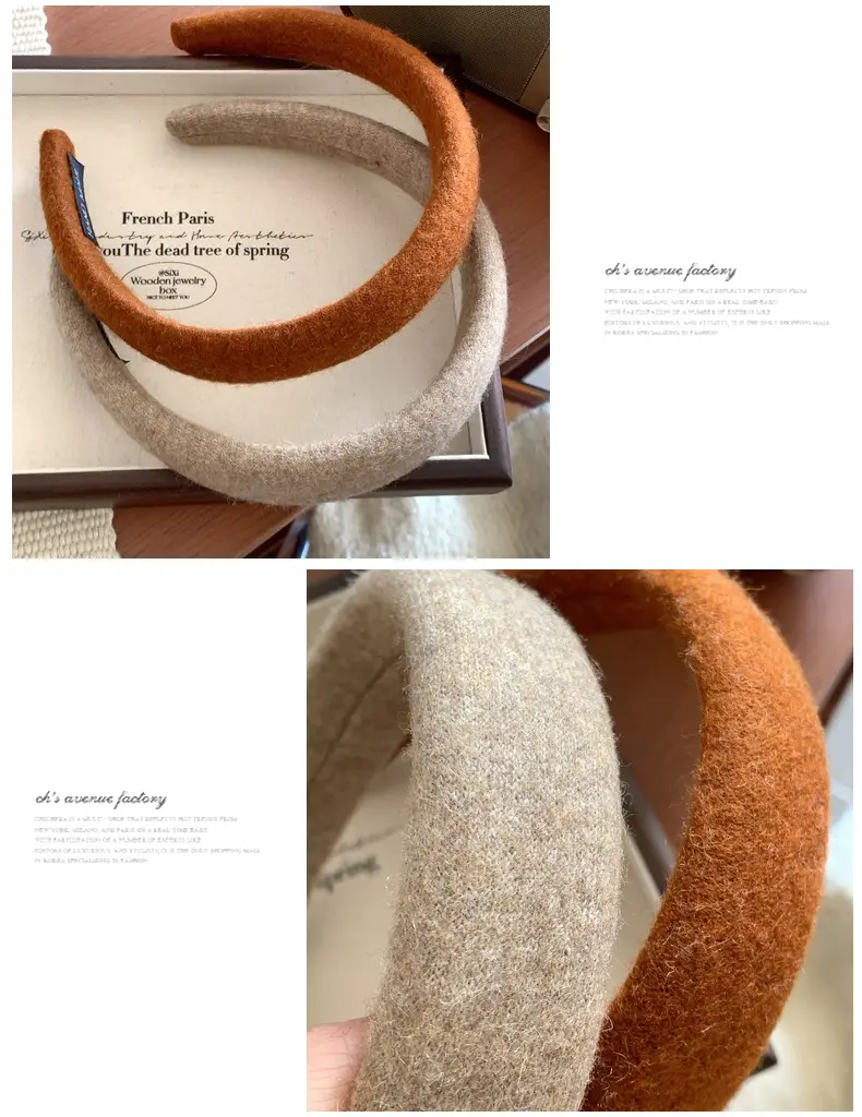 Women Wool Cranial Headband Grey 2023 Winter — feature 9