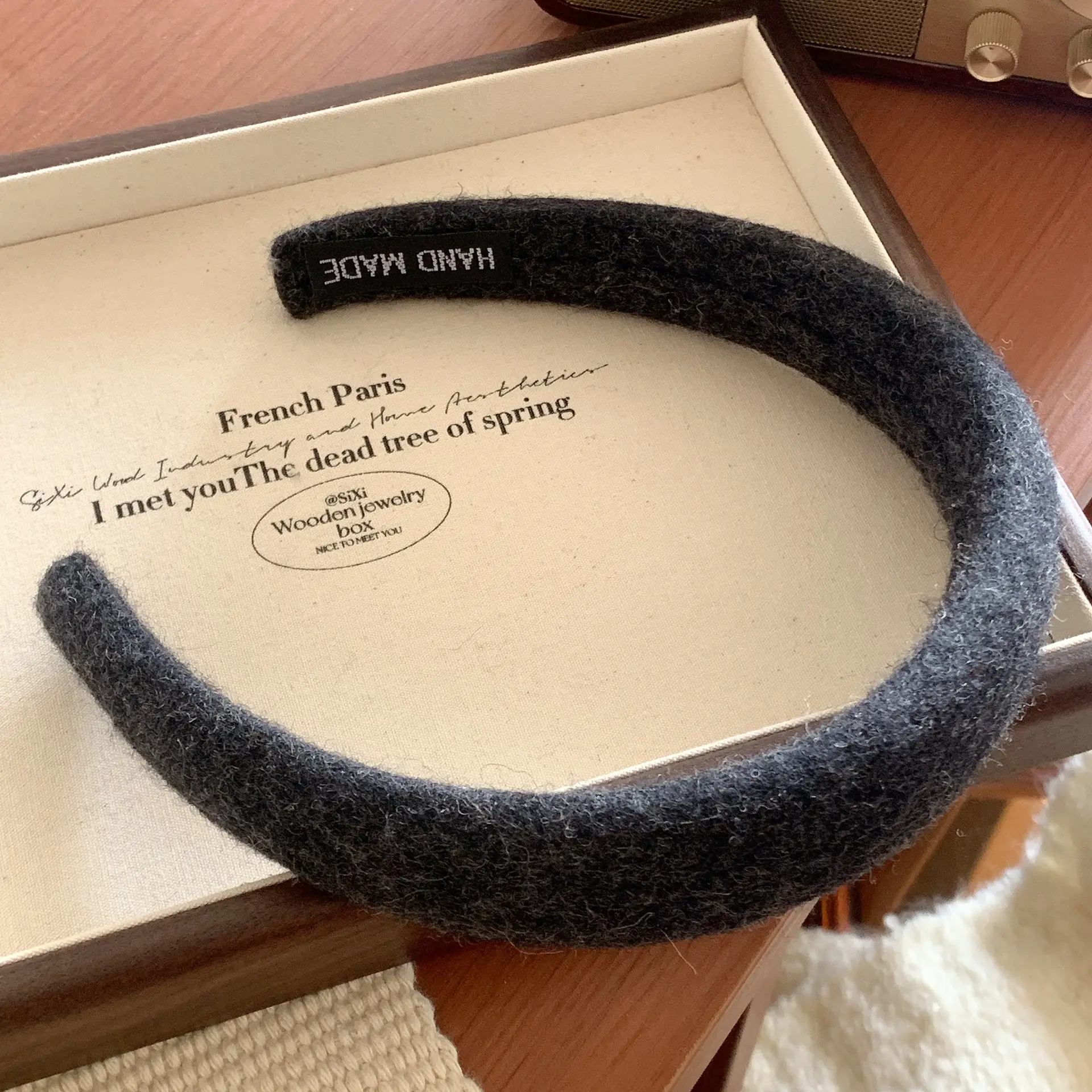 Women Wool Cranial Headband Grey 2023 Winter - Image 5