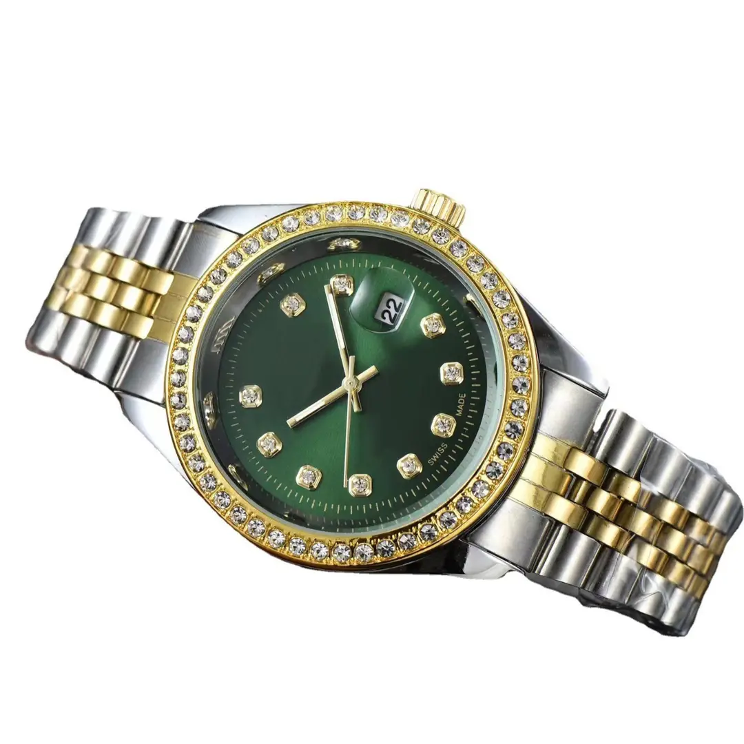 Foreign Trade Hot Selling Laojia Diamond-encrusted Waterproof Men's Watch Steel Belt Non-automatic Mechanical Couple's Calendar Watch - Image 10