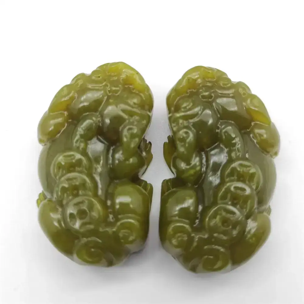 Xiuyan Jade Pixiu Pendant Yellow Jade Fortune Attracting - Image 9