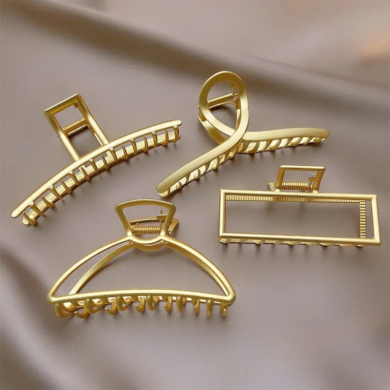 Gold Metal Hair Shark Clip Large High-end Hairpin - Image 30