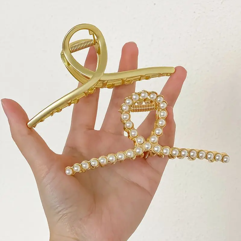 Gold Metal Hair Shark Clip Large High-end Hairpin - Image 32