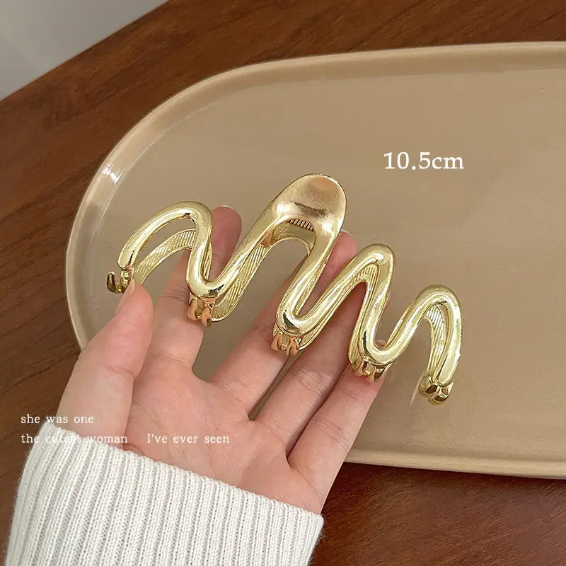 Gold Metal Hair Shark Clip Large High-end Hairpin - Image 15