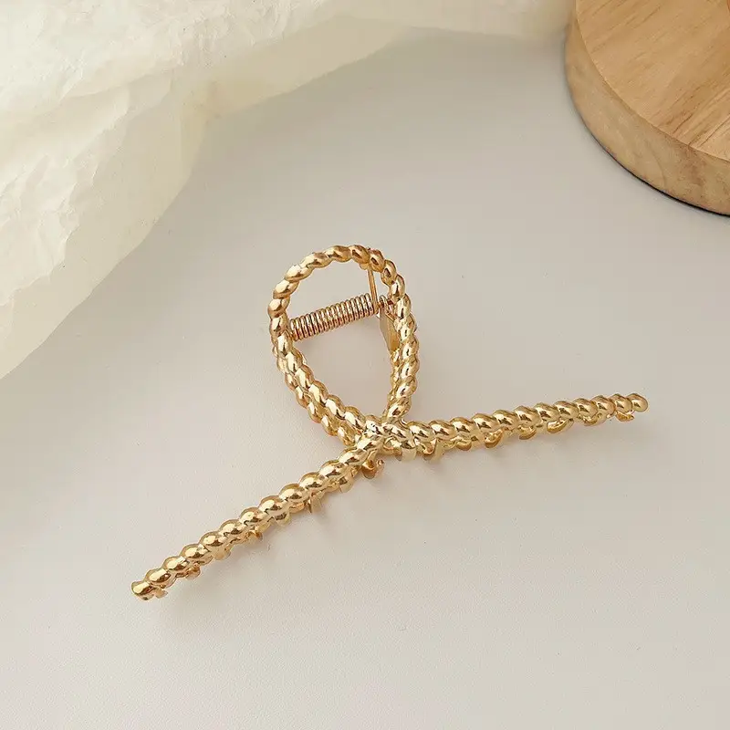 Gold Metal Hair Shark Clip Large High-end Hairpin - Image 26