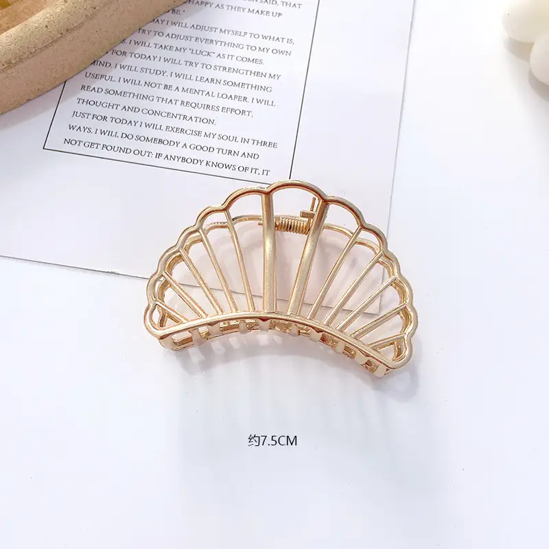 Gold Metal Hair Shark Clip Large High-end Hairpin - Image 8