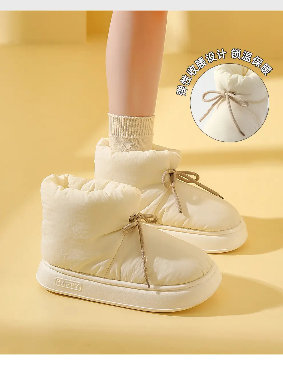 High-top cotton-padded shoes for women winter couple indoor home home non-slip thick bottom warm drooping cotton-padded slippers for men — feature 13