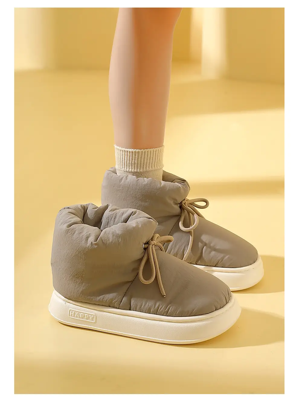 High-top cotton-padded shoes for women winter couple indoor home home non-slip thick bottom warm drooping cotton-padded slippers for men — feature 22