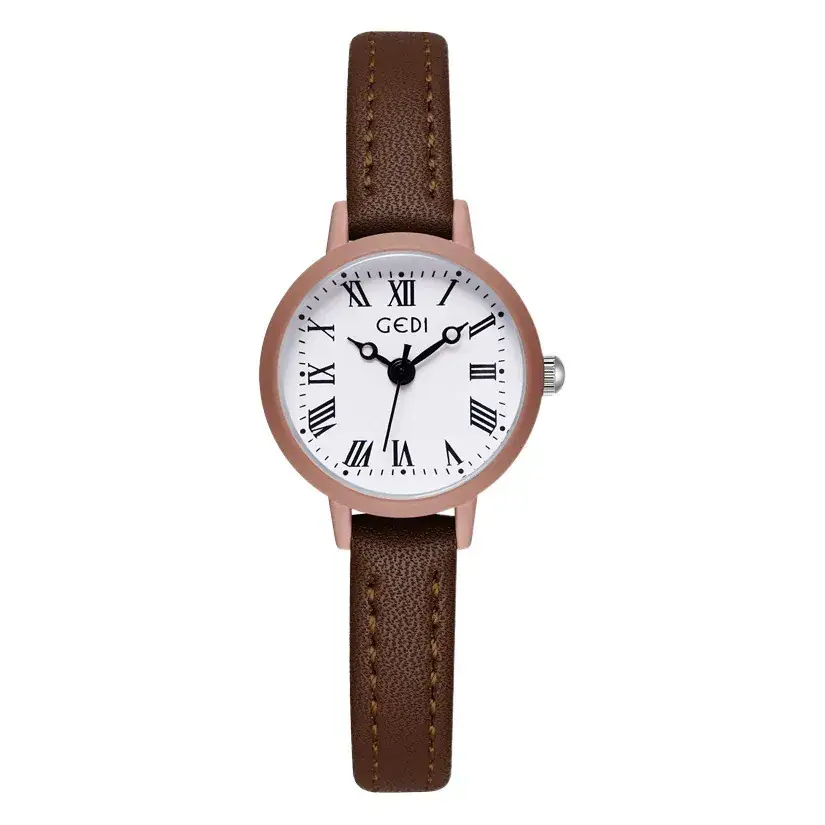 Goldie Women's Quartz Watch Brown Leather Band Small Elegant Belt Watch
