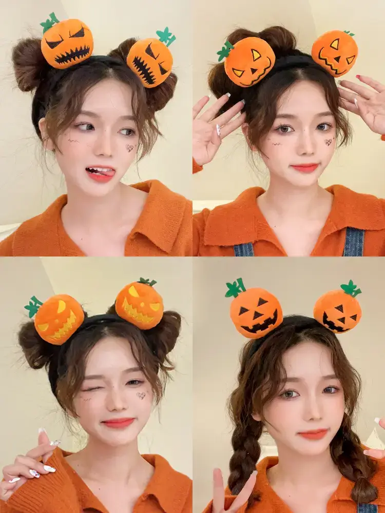 Cute Pumpkin Headband for Girls Halloween Dress Up — feature 2