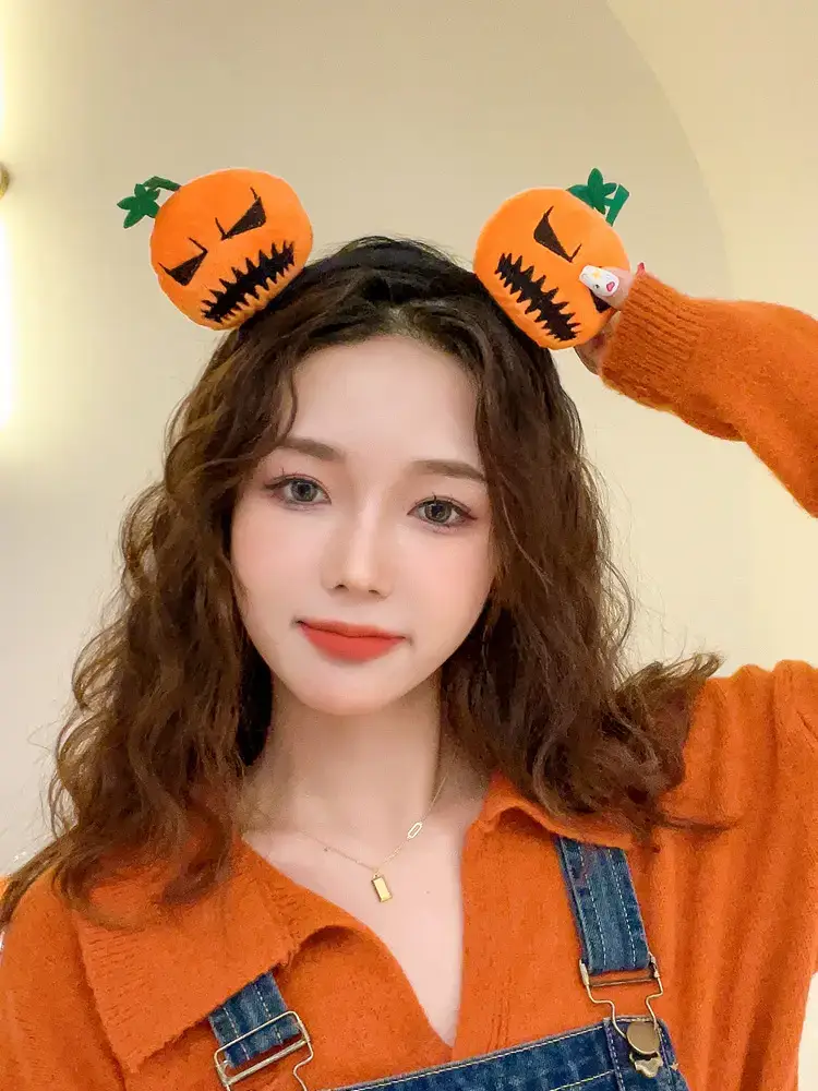 Cute Pumpkin Headband for Girls Halloween Dress Up — feature 3