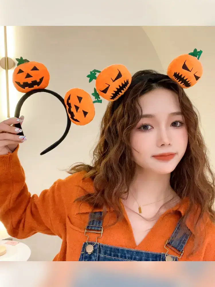 Cute Pumpkin Headband for Girls Halloween Dress Up — feature 4
