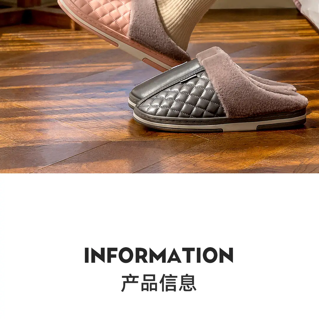 Pu Leather Cotton Slippers for Women 2026 Model Autumn and Winter Waterproof Household Non-Slip Warm Women's Shoes Home Leather Slippers Winter Men's — feature 19