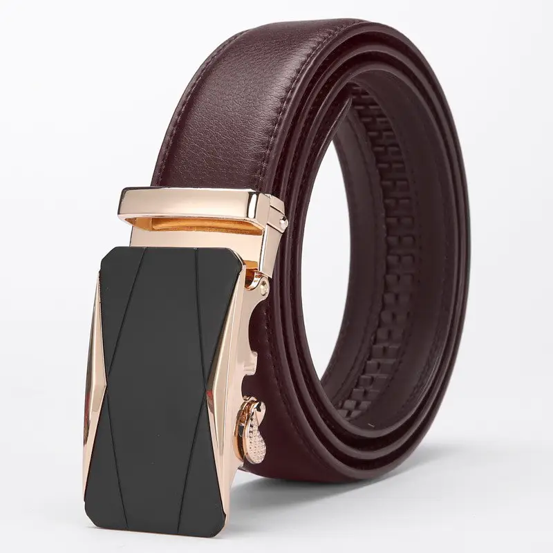 Men's Black Leather Belt with Automatic Buckle - Image 7