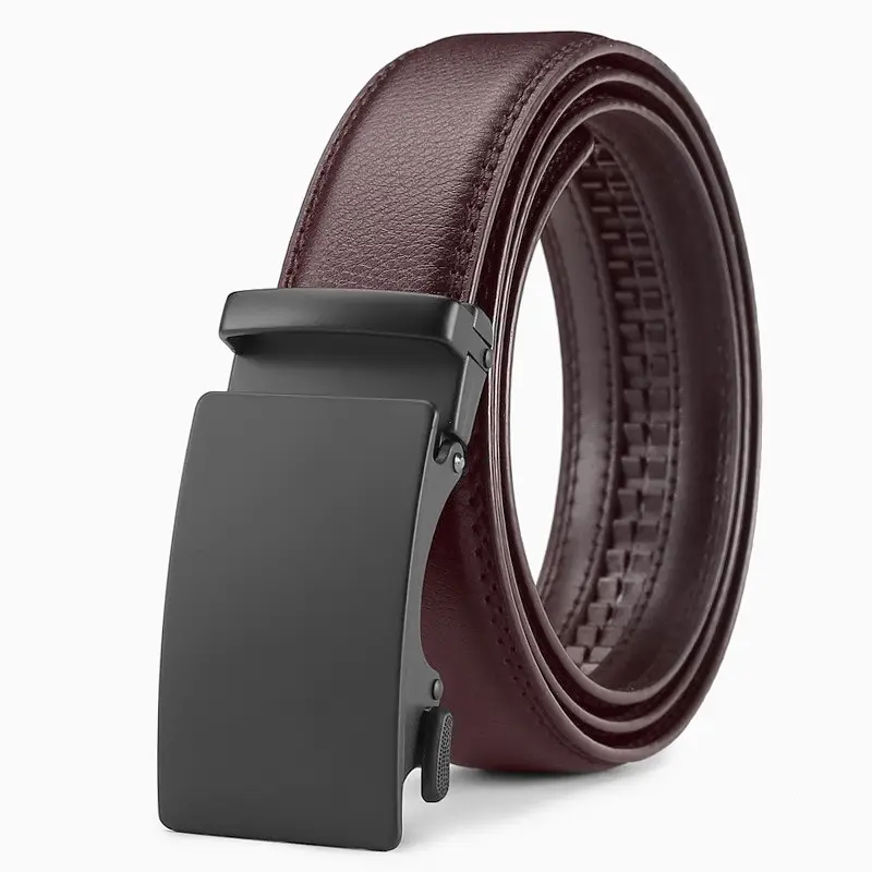 Men's Black Leather Belt with Automatic Buckle - Image 8