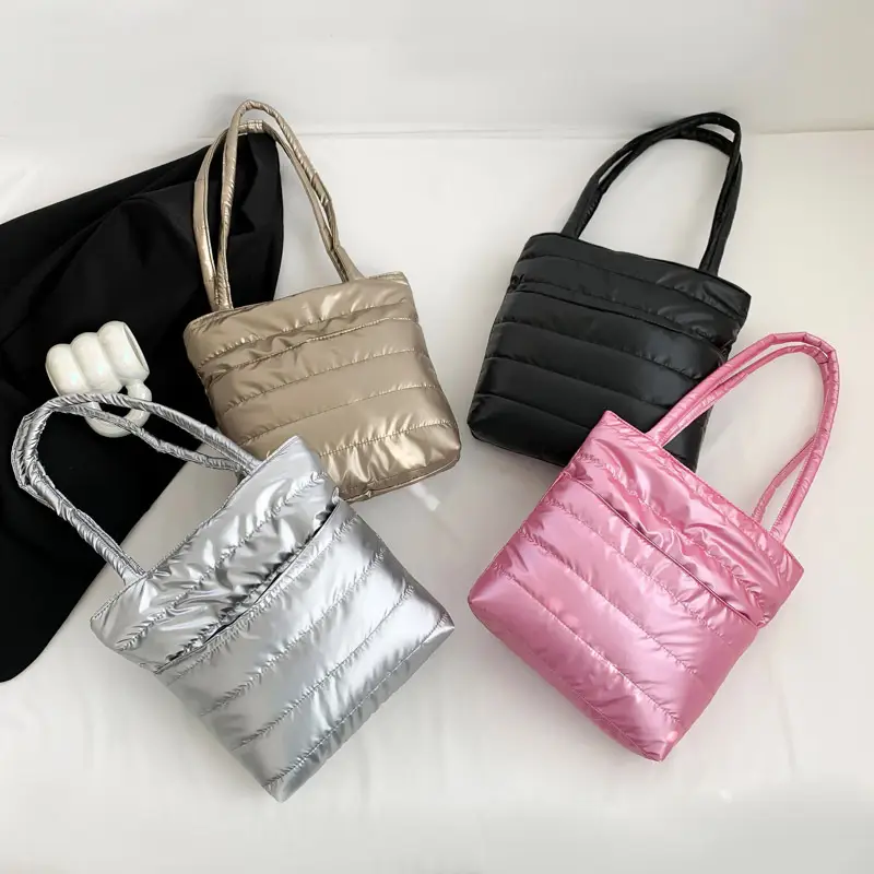 2026 Spring Shoulder Bag Silver Cotton Large Capacity - Image 6