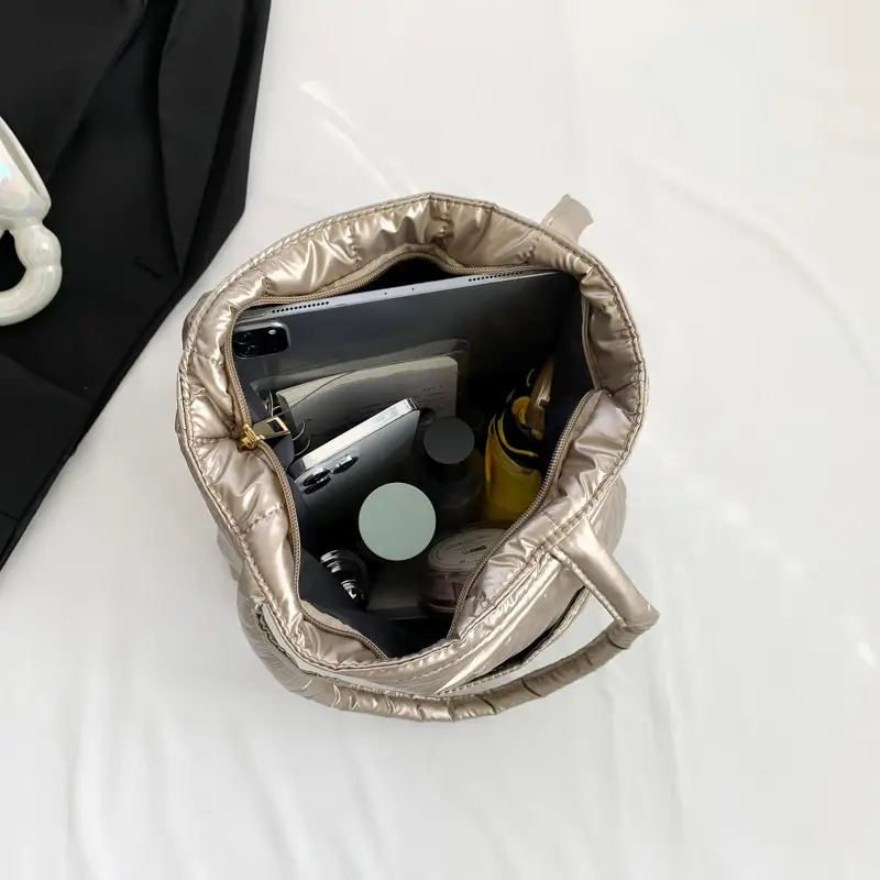 2026 Spring Shoulder Bag Silver Cotton Large Capacity - Image 7