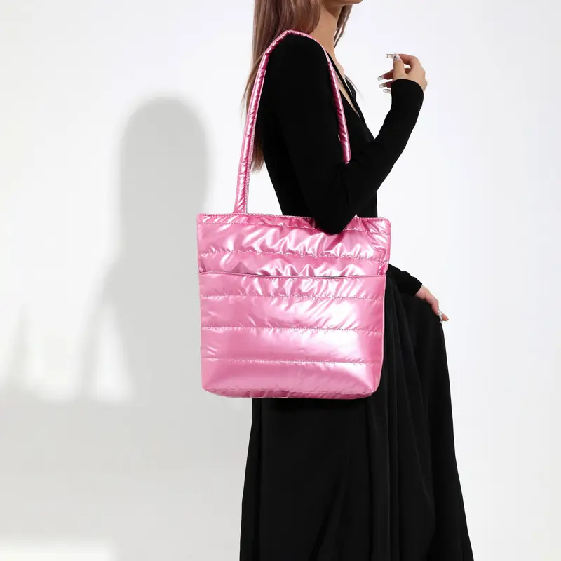2026 Spring Shoulder Bag Silver Cotton Large Capacity - Image 8