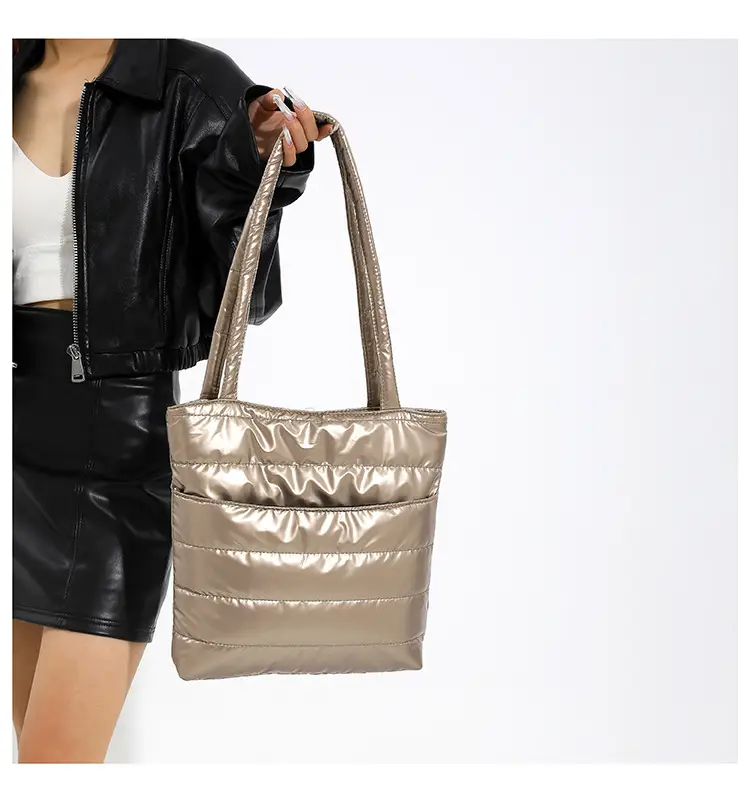 2026 Spring Shoulder Bag Silver Cotton Large Capacity — feature 1
