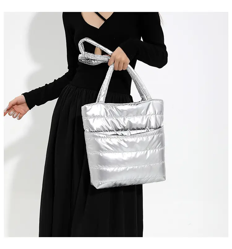2026 Spring Shoulder Bag Silver Cotton Large Capacity — feature 19