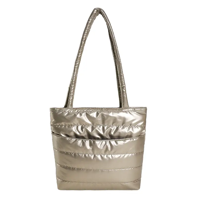 2026 Spring Shoulder Bag Silver Cotton Large Capacity - Image 3