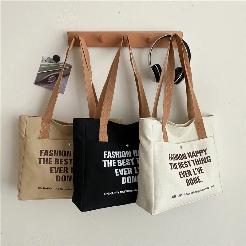 Canvas Student Tote Bag Large Capacity South Korea - Image 6