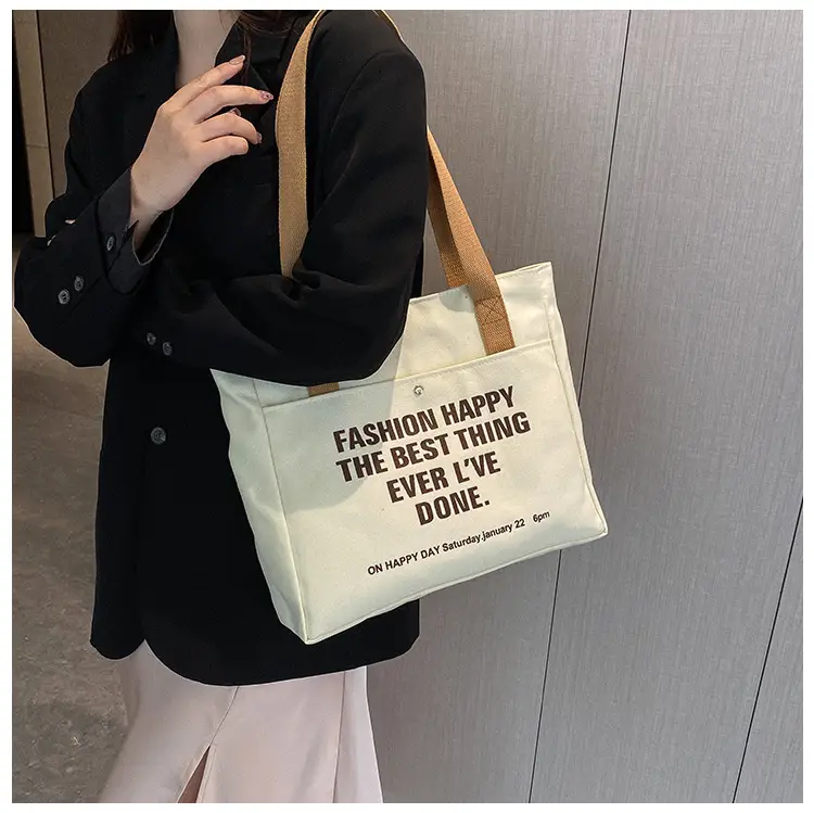 Canvas Student Tote Bag Large Capacity South Korea — feature 10