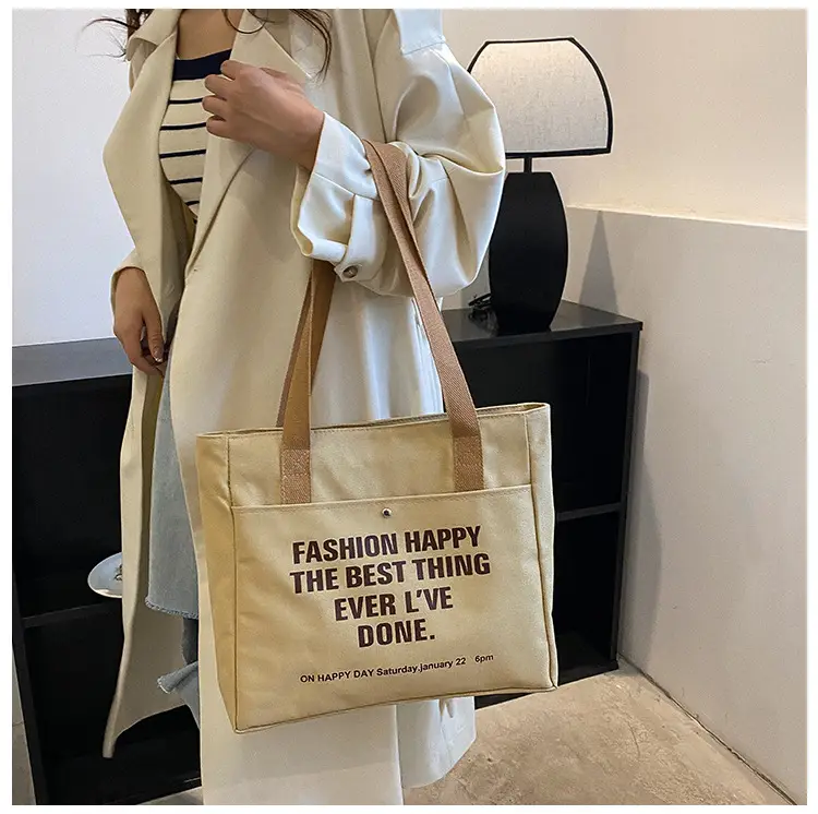 Canvas Student Tote Bag Large Capacity South Korea — feature 11