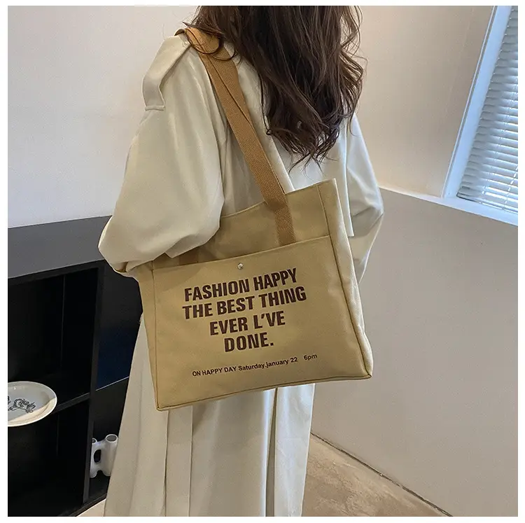 Canvas Student Tote Bag Large Capacity South Korea — feature 12