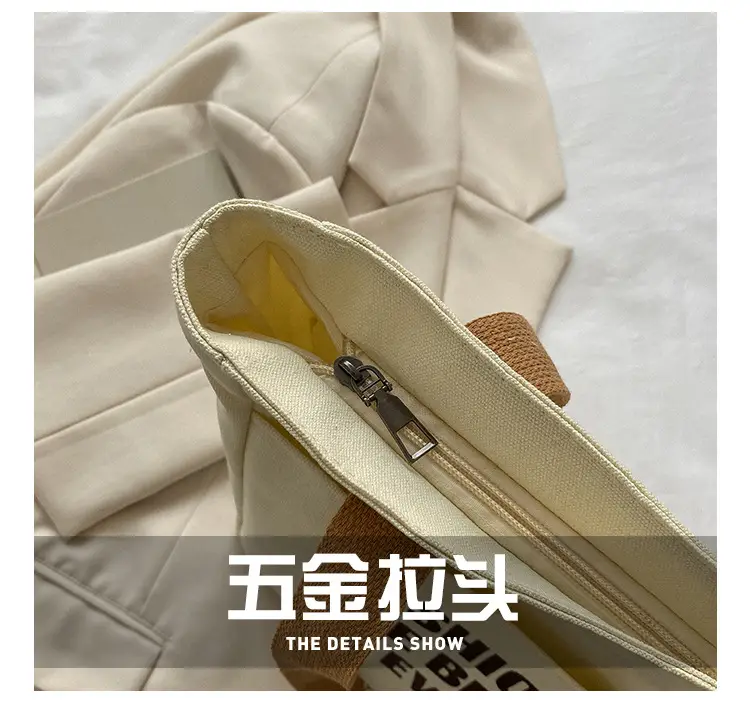 Canvas Student Tote Bag Large Capacity South Korea — feature 4