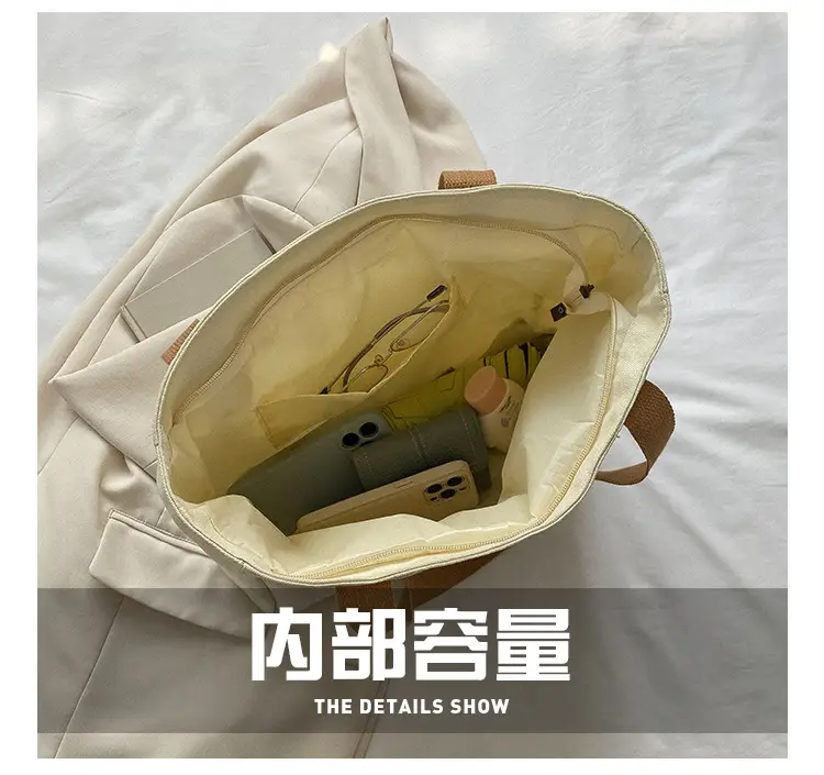 Canvas Student Tote Bag Large Capacity South Korea — feature 8