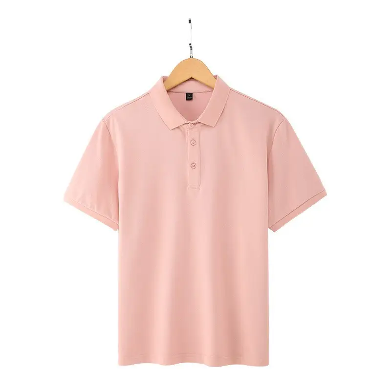 Pink Polo Shirt for Men Short Sleeve
