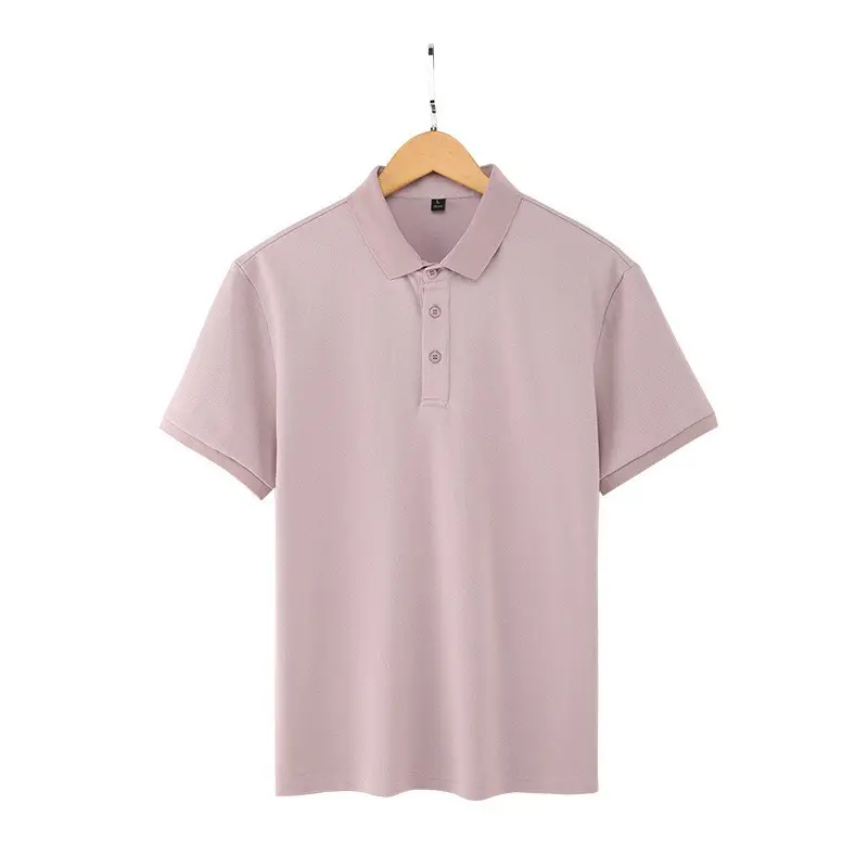 Pink Polo Shirt for Men Short Sleeve