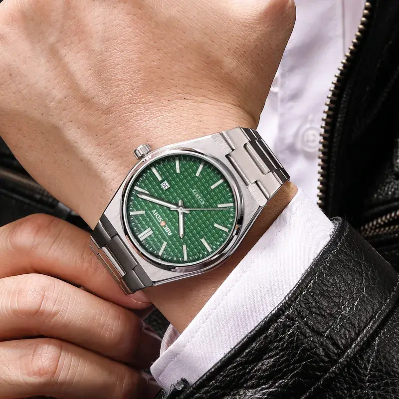 Men's Steel Band Quartz Watch with Luminous Blue Dial - Image 6