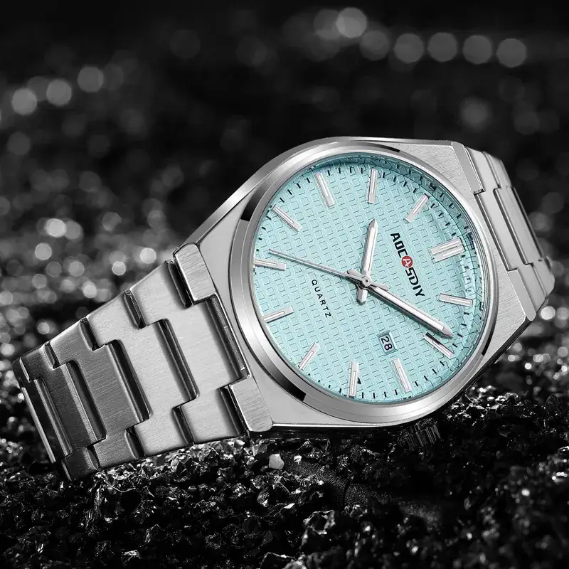 Men's Steel Band Quartz Watch with Luminous Blue Dial - Image 7