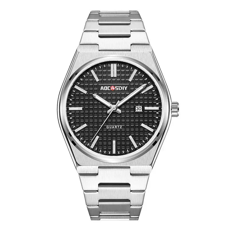 Men's Steel Band Quartz Watch with Luminous Blue Dial - Image 2