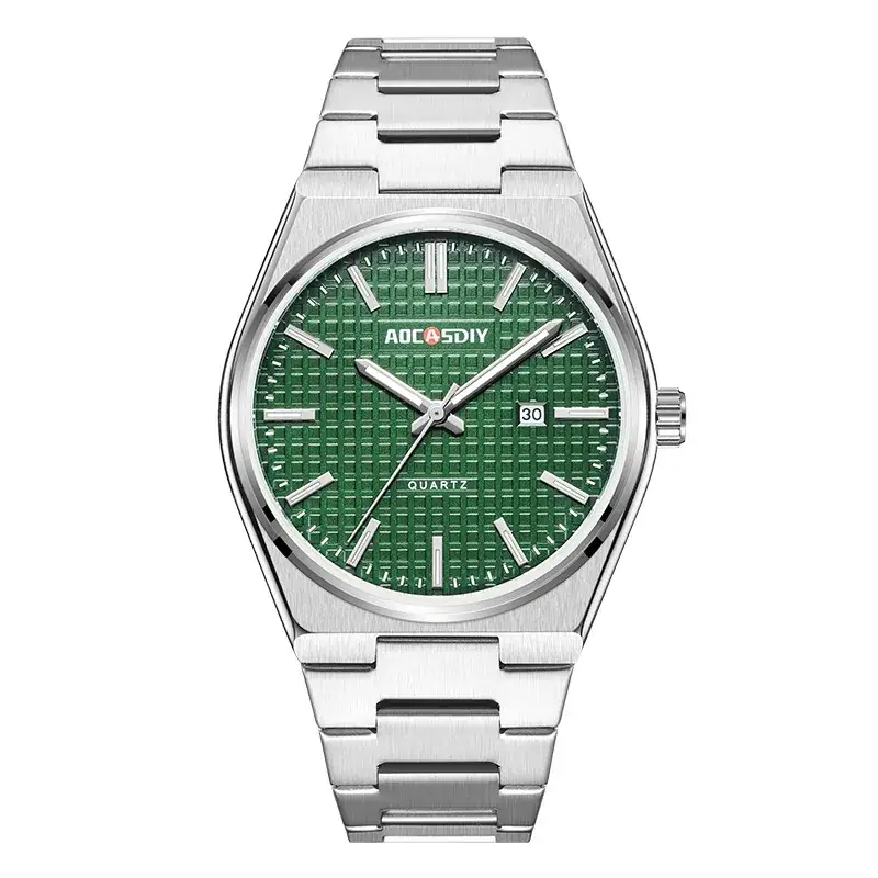 Men's Steel Band Quartz Watch with Luminous Blue Dial - Image 4
