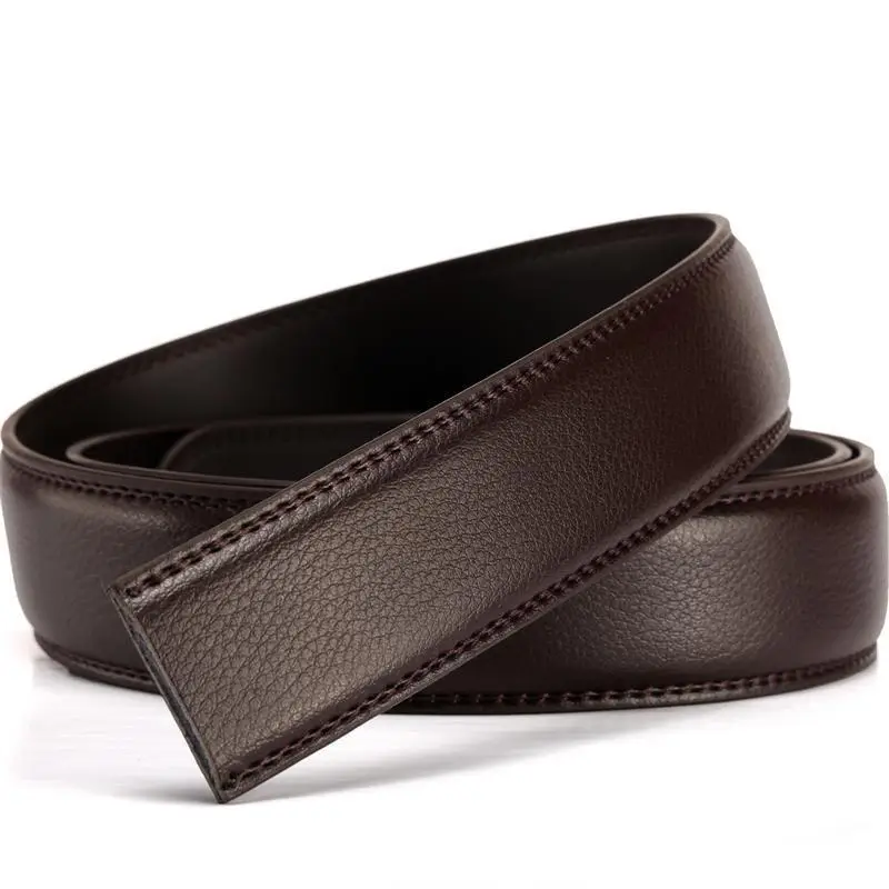 Men's Brown Leather Belt with Automatic Buckle - Image 2