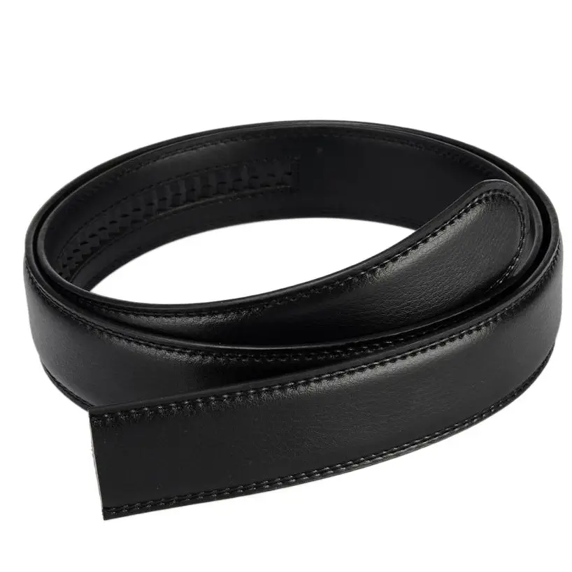 Men's Brown Leather Belt with Automatic Buckle