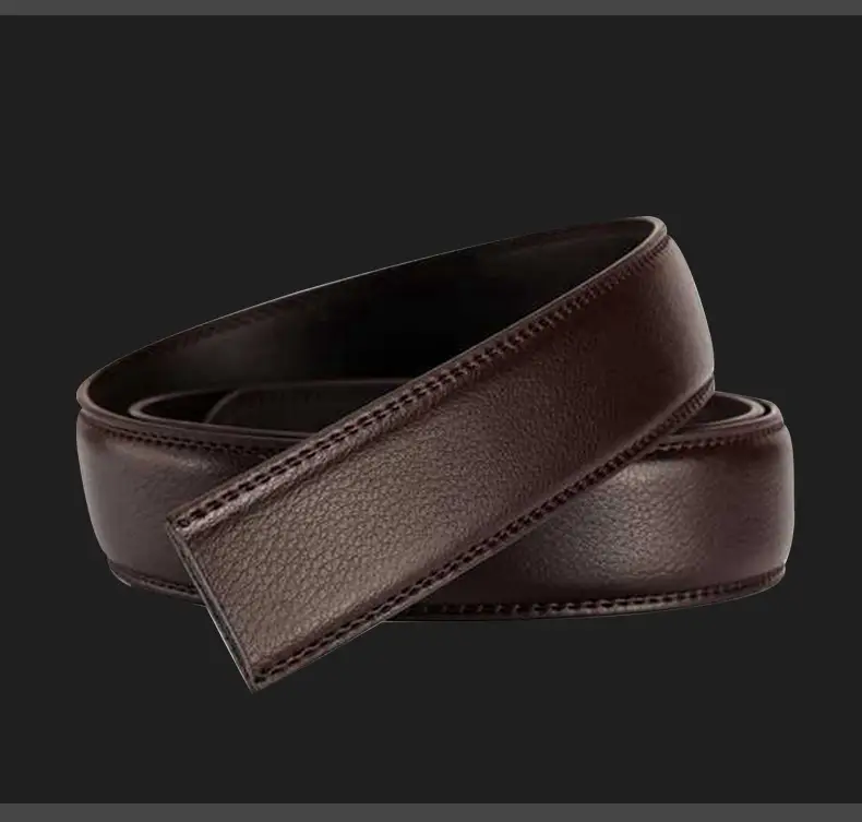 Men's Brown Leather Belt with Automatic Buckle — feature 17