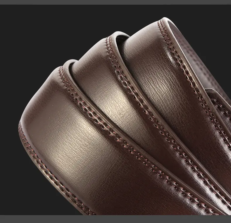 Men's Brown Leather Belt with Automatic Buckle — feature 18