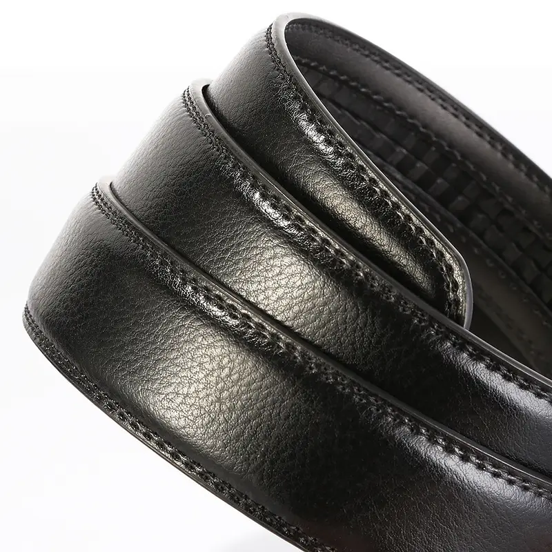 Men's Brown Leather Belt with Automatic Buckle - Image 3