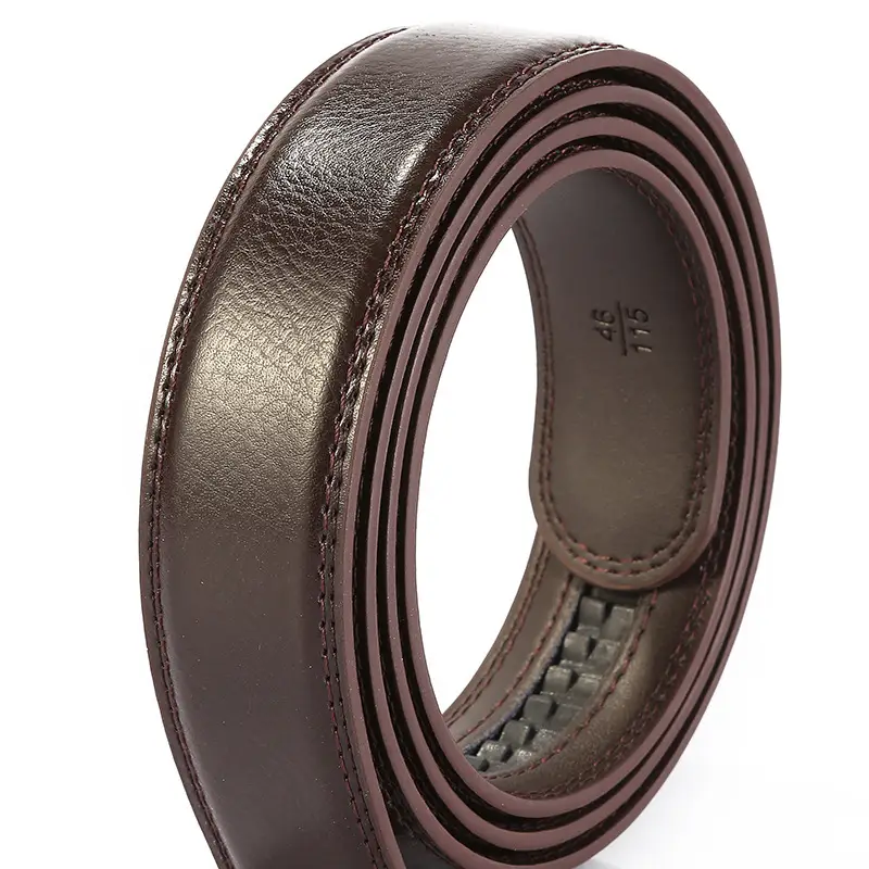 Men's Brown Leather Belt with Automatic Buckle - Image 4