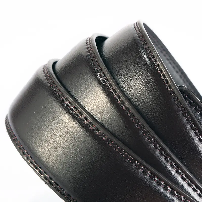 Men's Brown Leather Belt with Automatic Buckle - Image 5