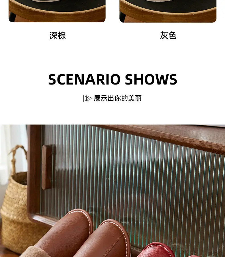 Waterproof Cotton Slippers Women's Autumn and Winter Bag Heel Indoor Home Thickened Warm Non-slip Leather Slippers Cowhide Thick Bottom Household — feature 17