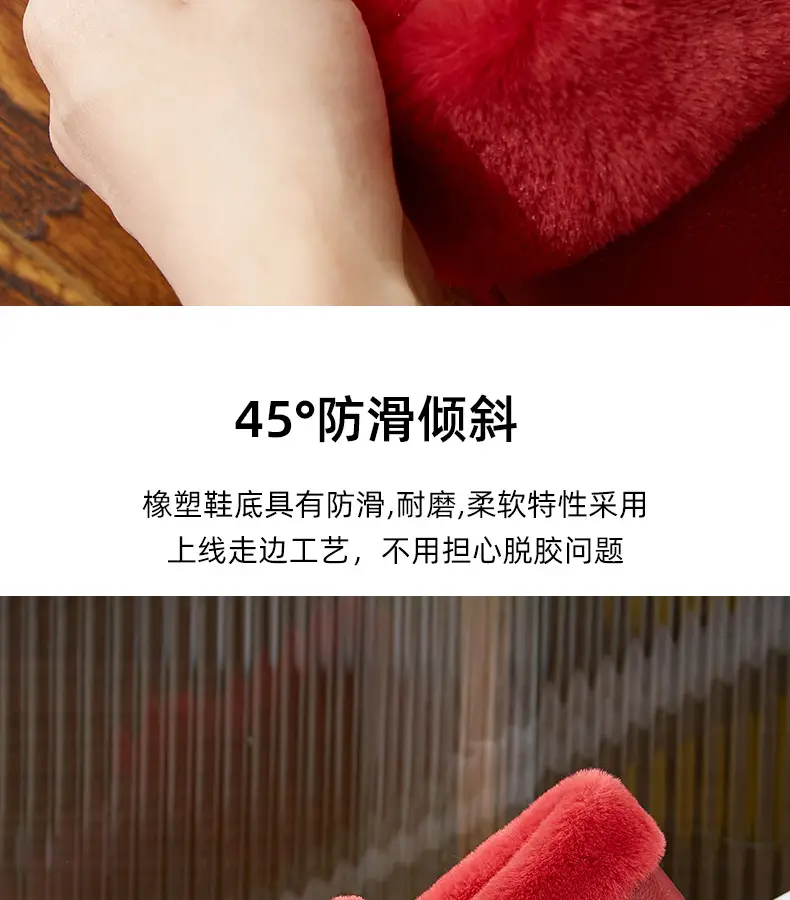 Waterproof Cotton Slippers Women's Autumn and Winter Bag Heel Indoor Home Thickened Warm Non-slip Leather Slippers Cowhide Thick Bottom Household — feature 9