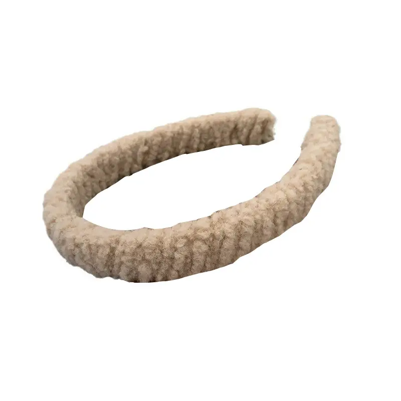 New Autumn Winter Maillard Lamb Hairband Plush Beige - Image 8