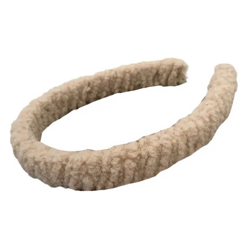 New Autumn Winter Maillard Lamb Hairband Plush Beige