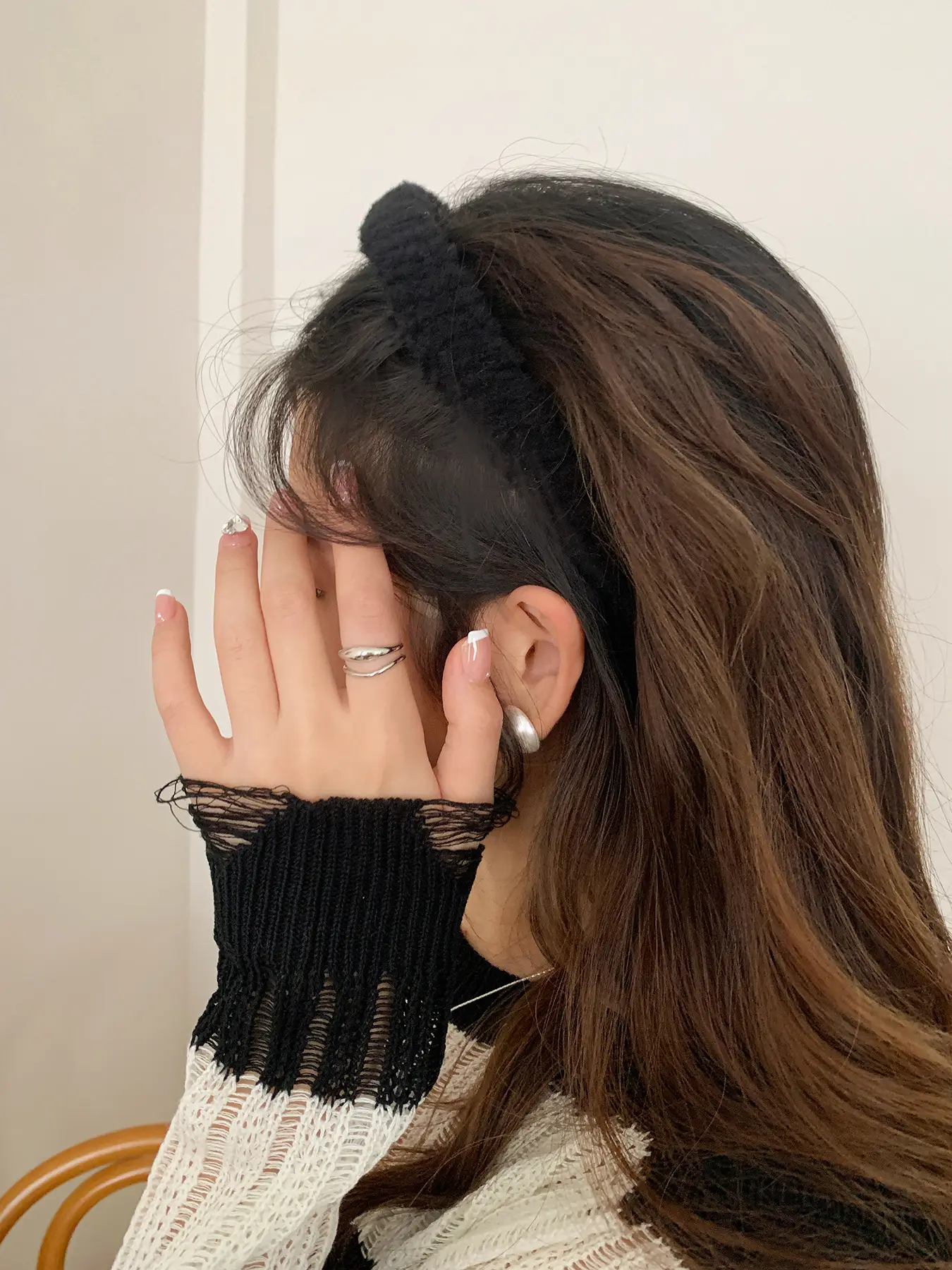 New Autumn Winter Maillard Lamb Hairband Plush Beige — feature 10