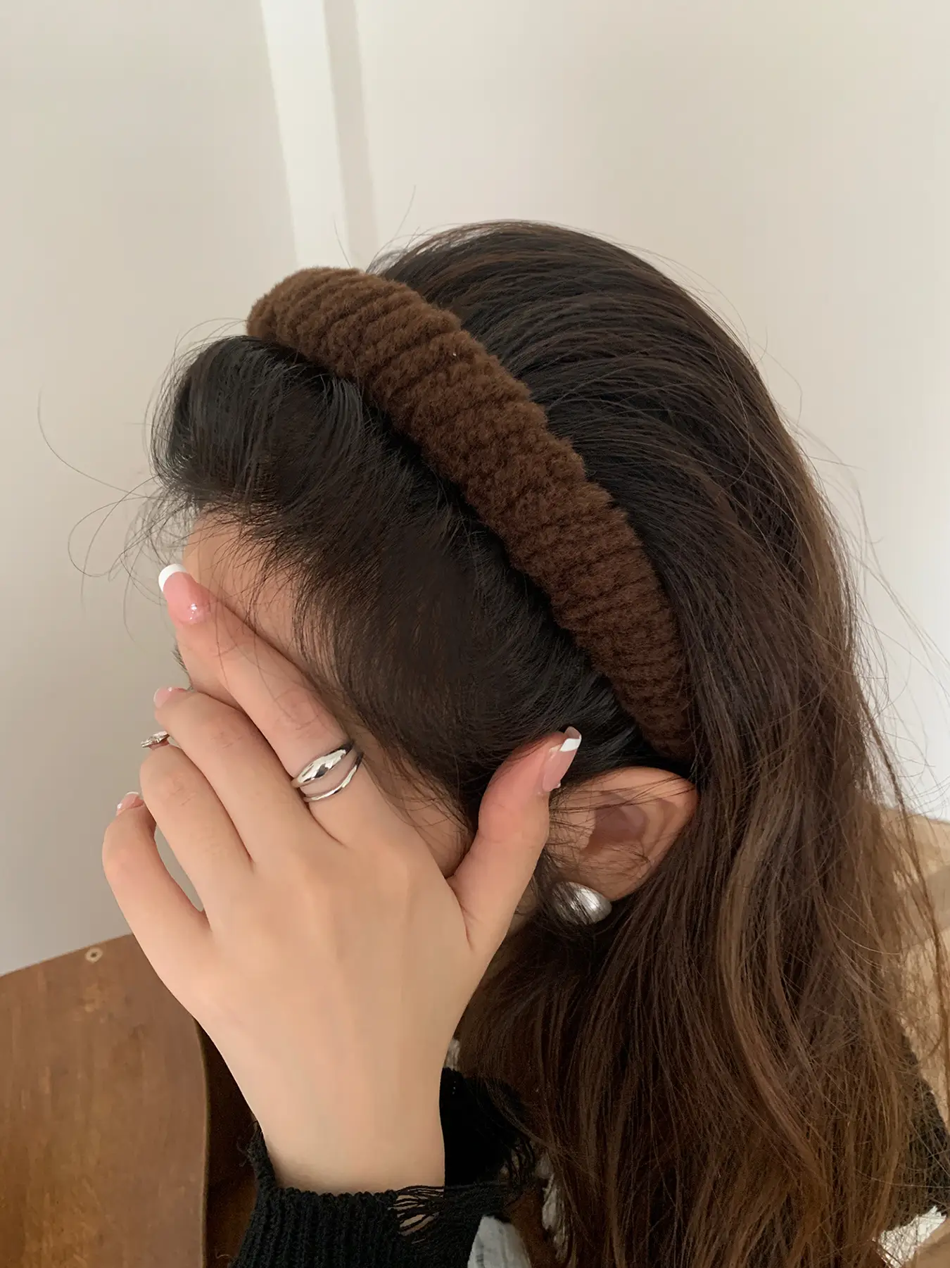 New Autumn Winter Maillard Lamb Hairband Plush Beige — feature 4