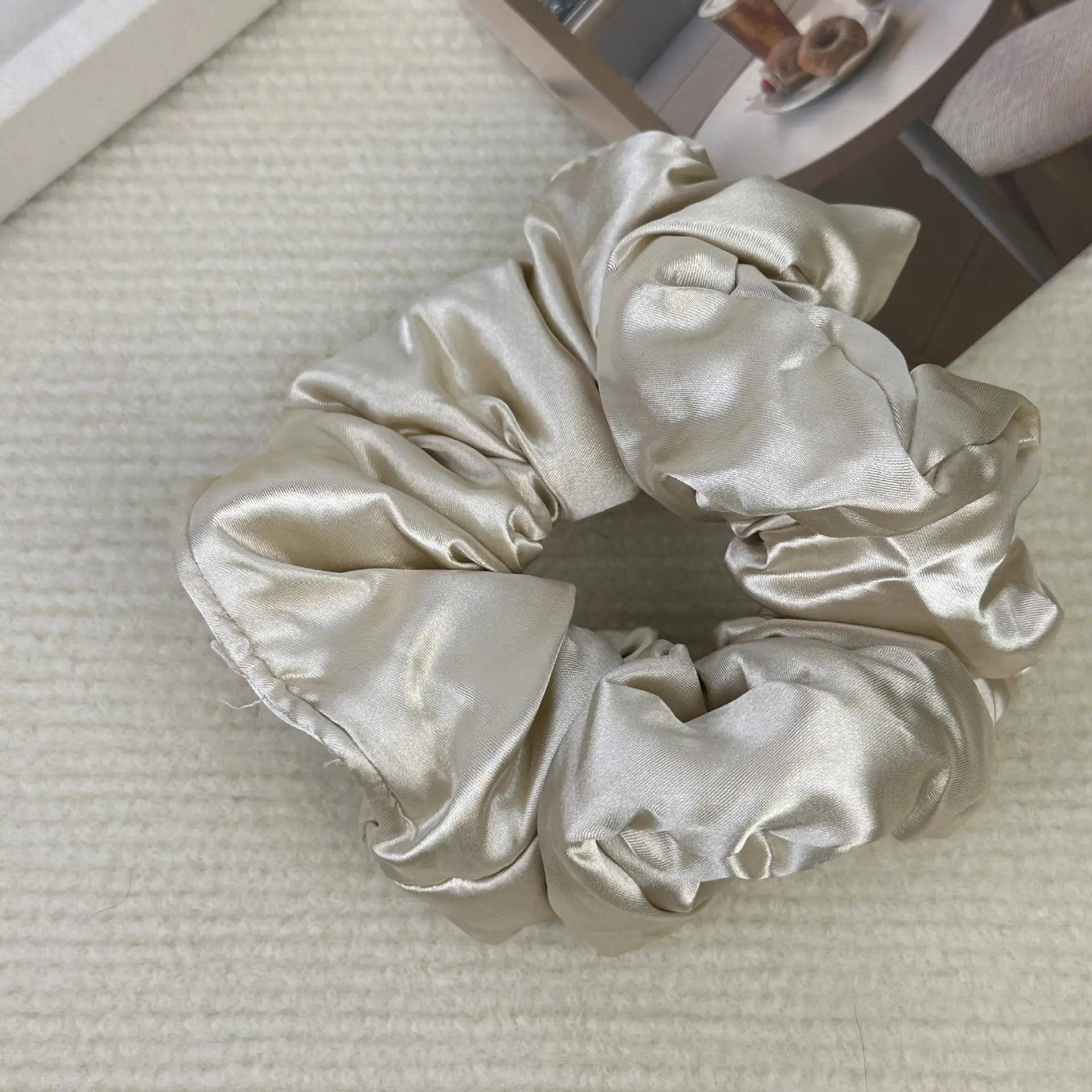 Black Satin Lazy Hair Ring Large - Image 6